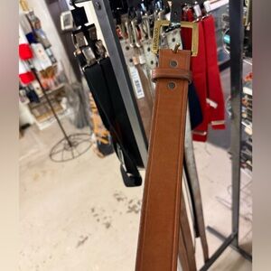 Carhartt Classic Brown Leather Belt with Gold Buckle